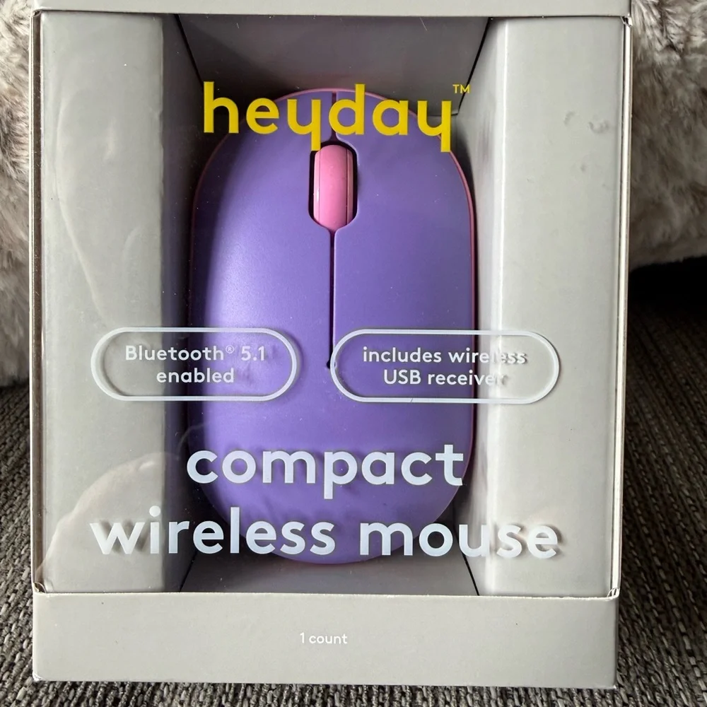 heyday Purple and Pink Compact Wireless Mouse